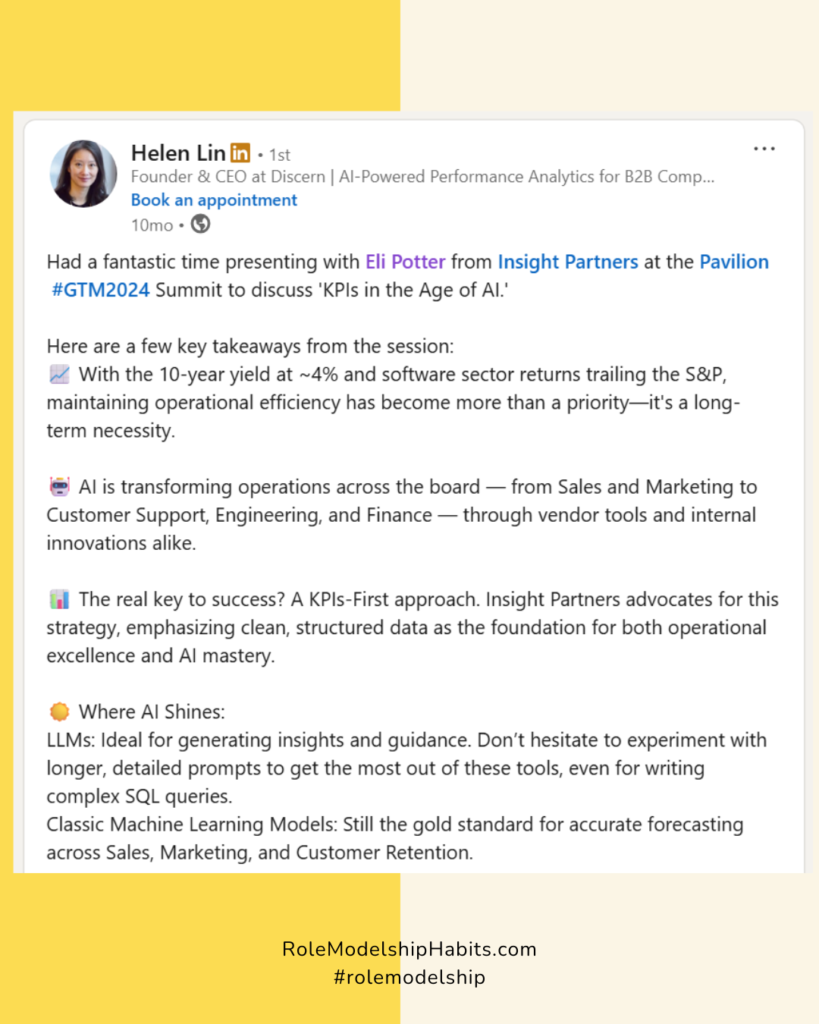 Helen Lin, Discern CEO, KPIs, Analytics, LinkedIn Quote