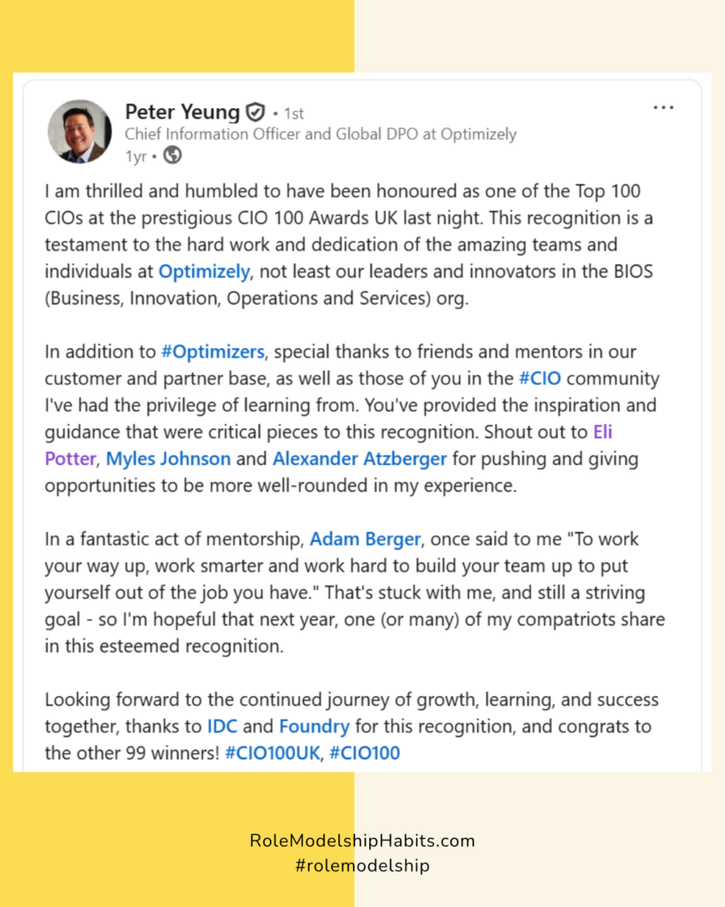 Peter Yeung, Optimizely CIO, awards, inspiration, community, CEO Role Model, Board